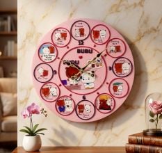 Handcrafted Bubu Dudu Love Story Wall Clock
